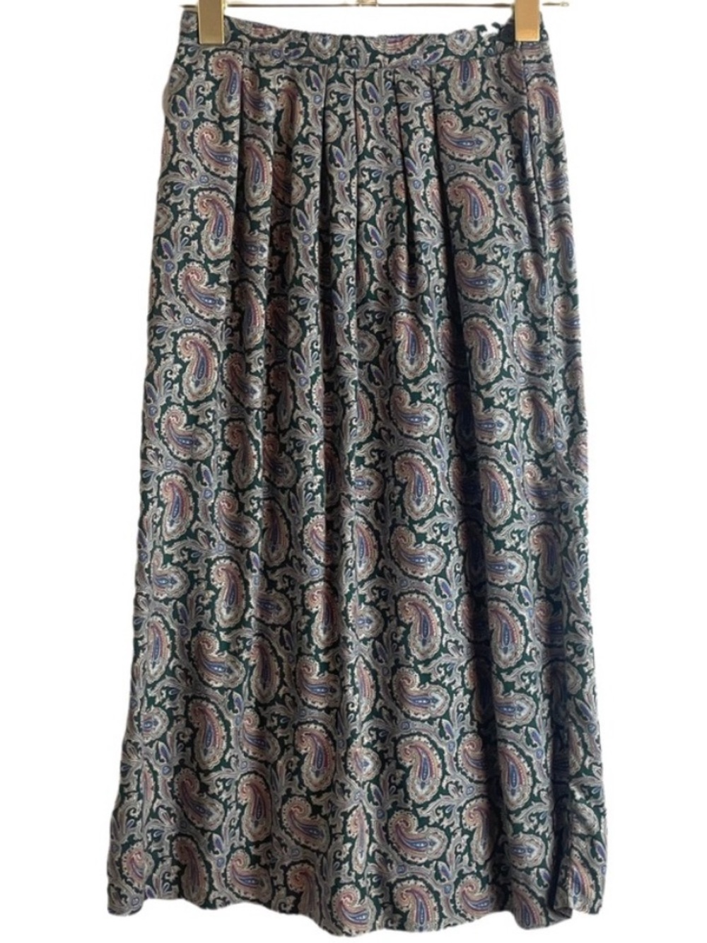 Point of View vintage ILGWU made in USA paisley print full length flowy skirt
